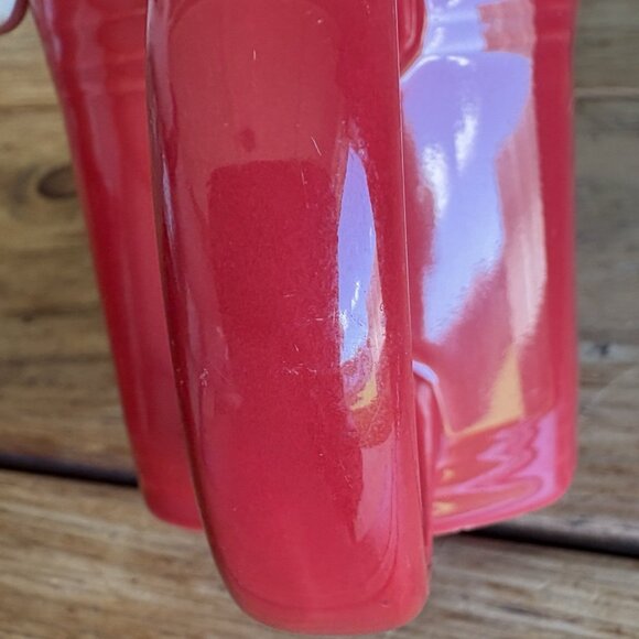 2 Homer Laughlin Fiesta Scarlet D Handle Square Bottom Mugs Fiestaware 12oz READ - Picture 12 of 12